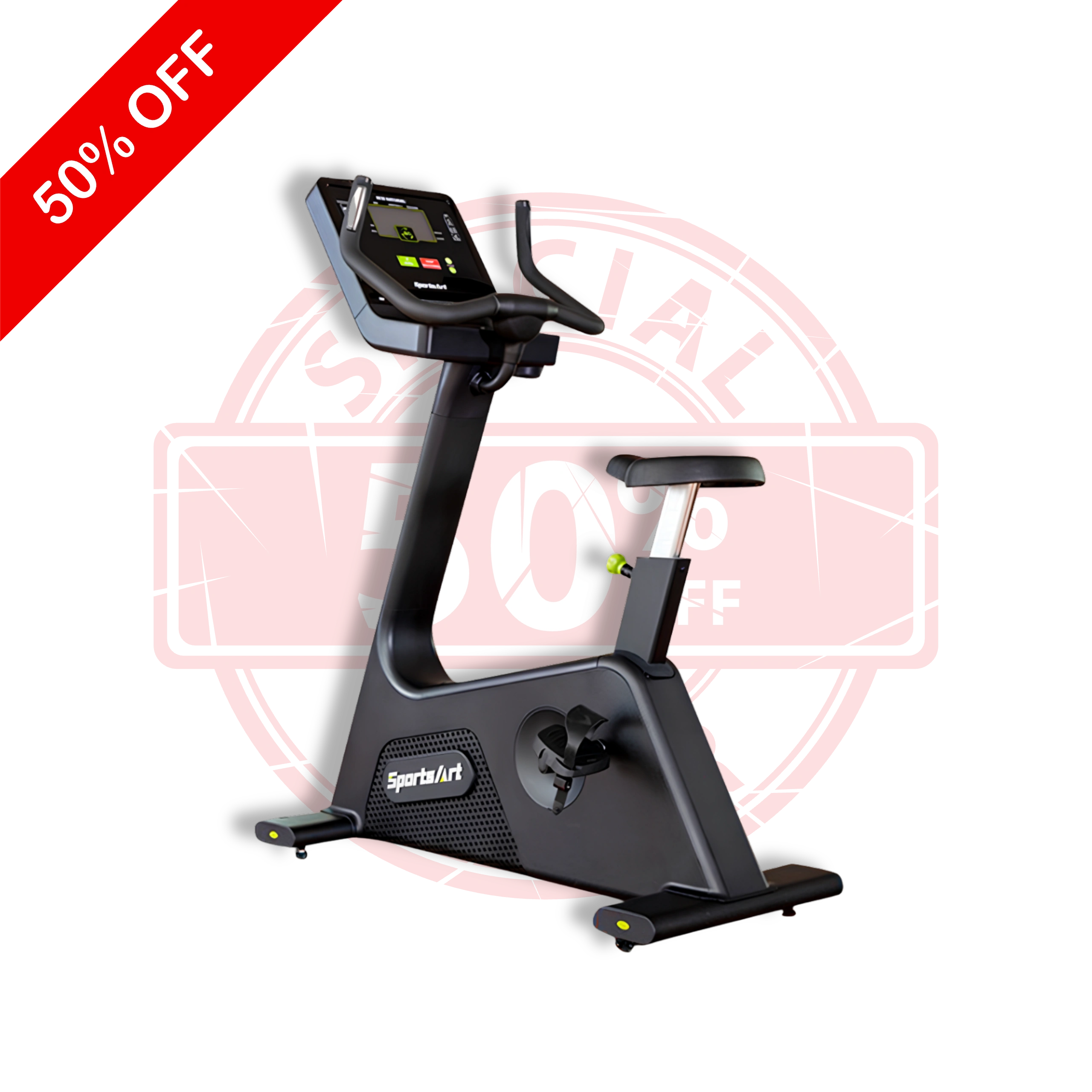 SportsArt C573U Eco-Natural Upright Cycle: Premium Comfort & Reliability - Exercise Bike