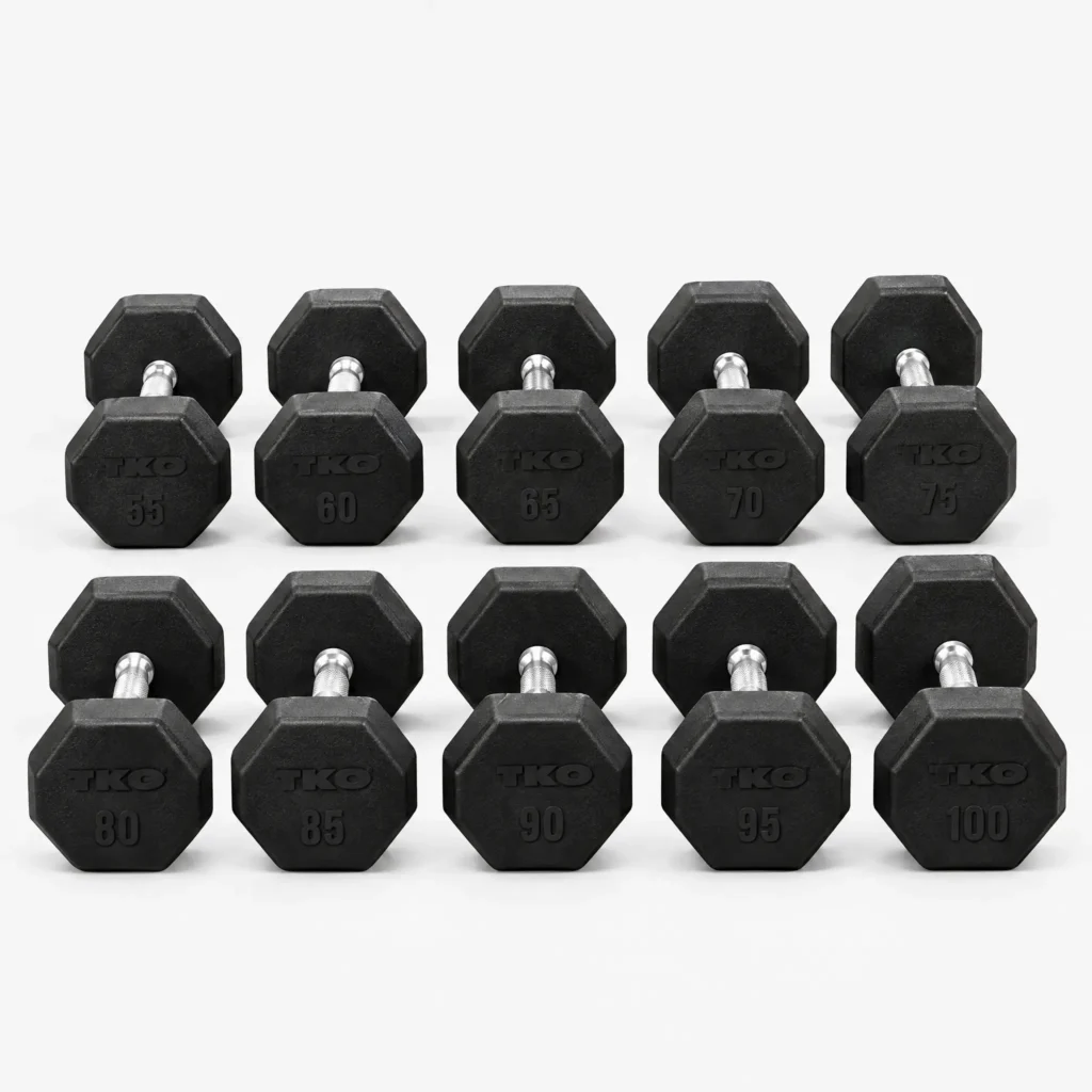 TKO 10-SIDED Rubber Dumbbell Set