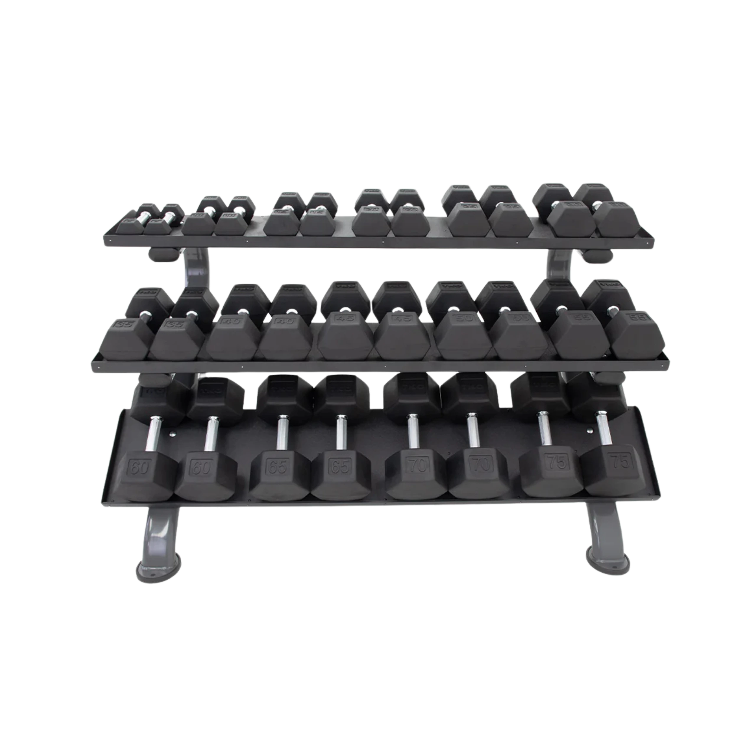 Heavy-Duty TKO 3-Tier Dumbbell Rack (15 Pair) | Gym Storage & Organization